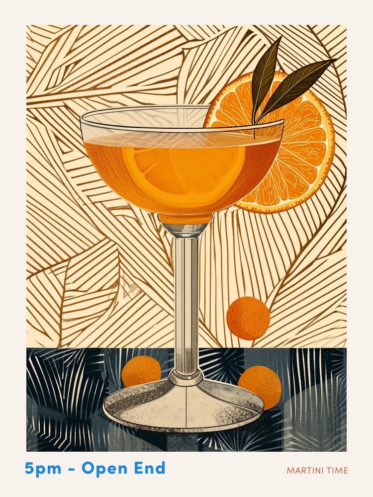 Art Deco Cocktail In A Martini Glass 2 Poster
