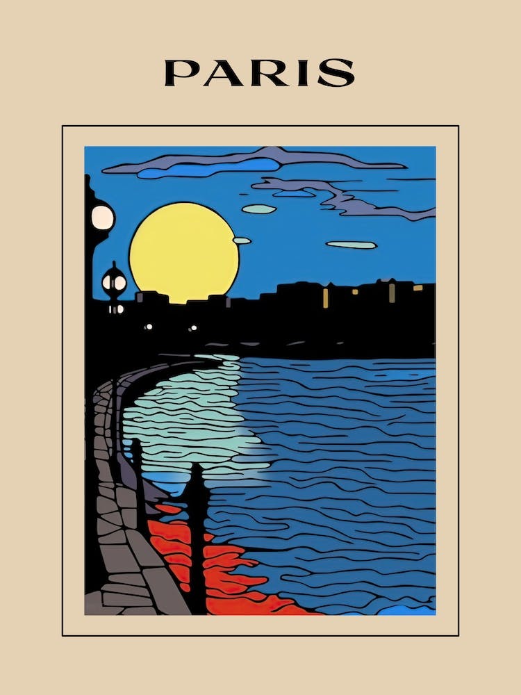 Minimal Design Style Of Paris, France 4 Poster
