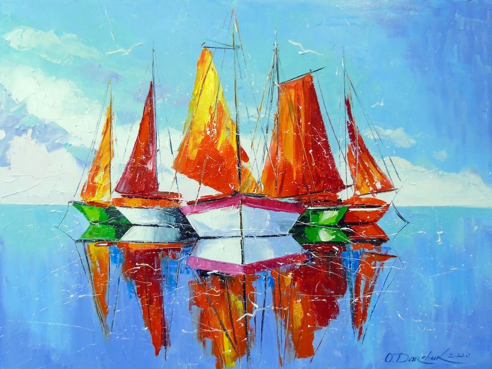 Schooners at anchor