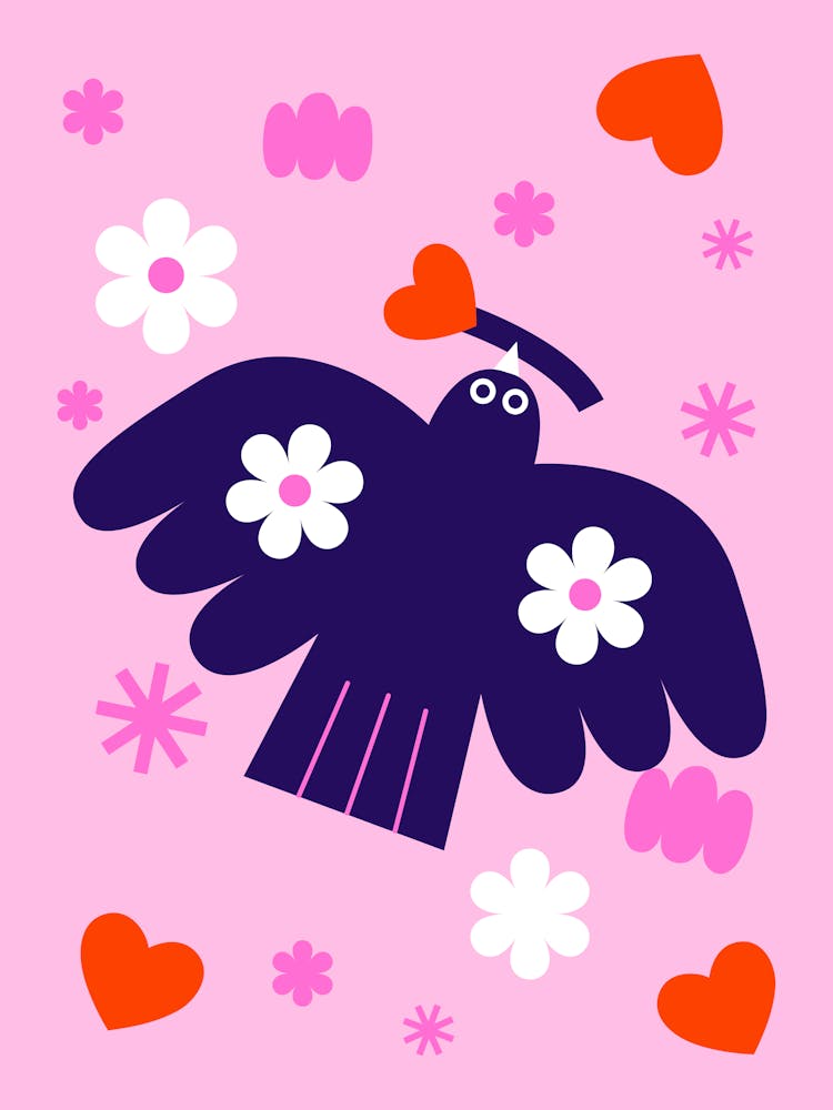 Collage Style Love Bird 1
