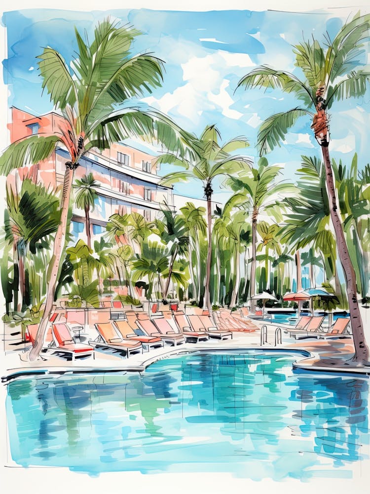 The Palms Hotel & Spa   Miami Beach, Florida   Resort Storybook Illustration 4
