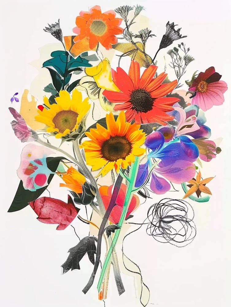 Sunflower 1 Collage Flower Bouquet