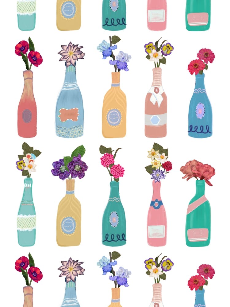 Bottles And Flowers