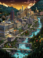 Spokane Washington Pixel Art 7