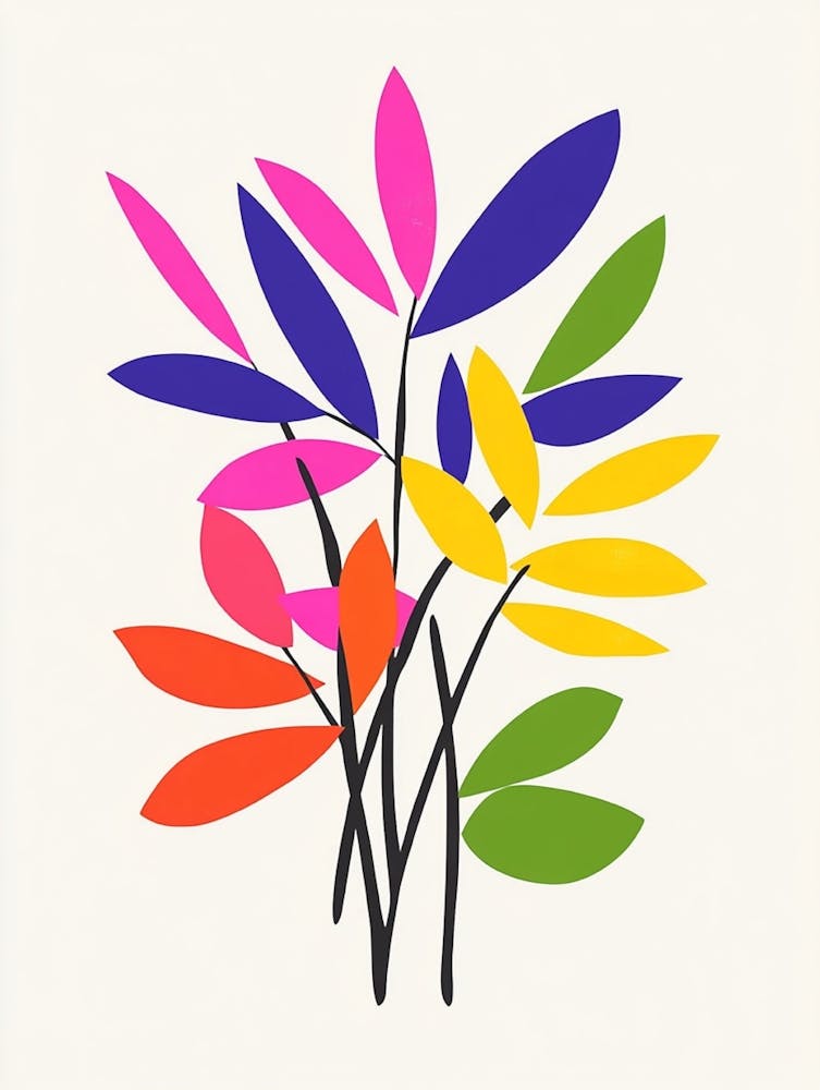Colorful Leaves In A Vase