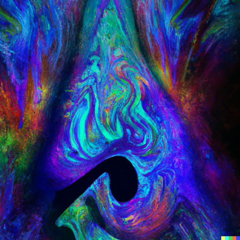 Abstract Painting Blue Flame