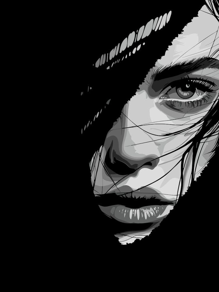 Monochrome Mysterious Portrait Art