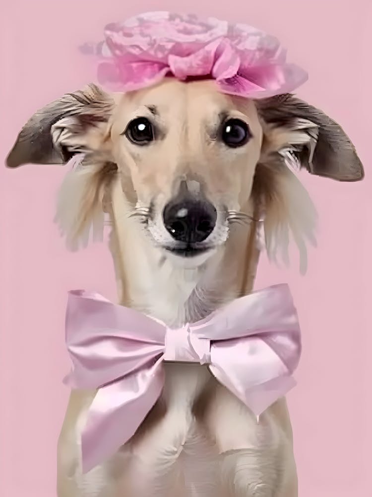 Dog In A Pink Bow Tie