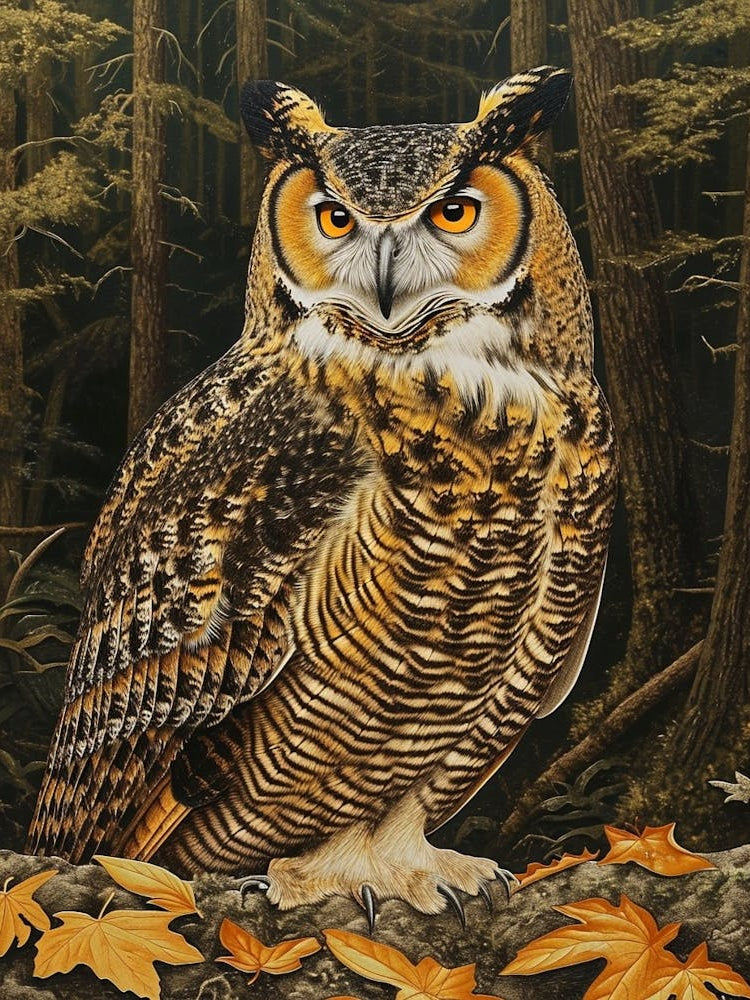 Verreauxs Eagle Owl Relief Illustration 3