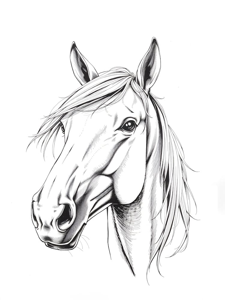 Horse Head Drawing 1