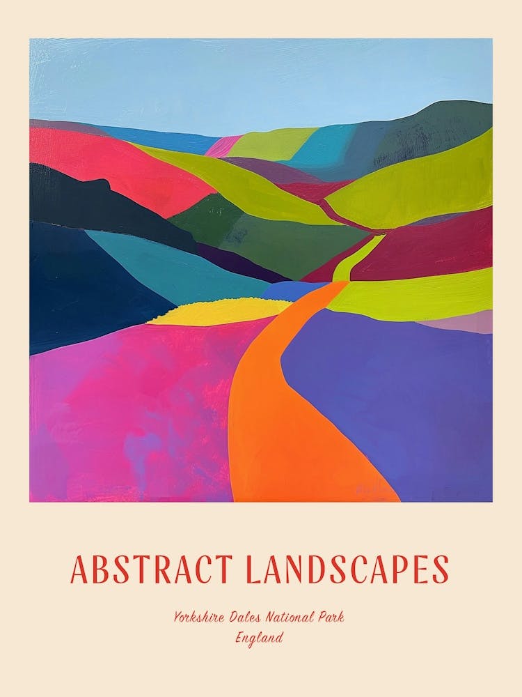 Colourful Abstract Yorkshire Dales National Park England 4 Poster