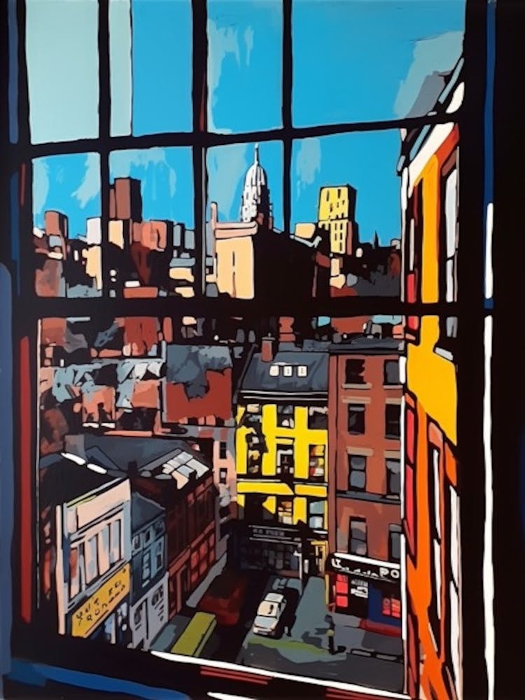 A Window View Of London In The Style Of Pop Art 2