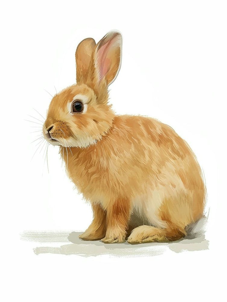 Netherland Dwarf Rabbit Nursery Illustration 1