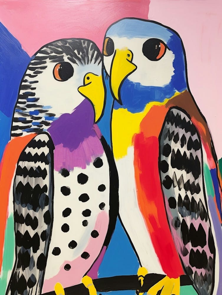 Colourful Kids Animal Art Falcon 1