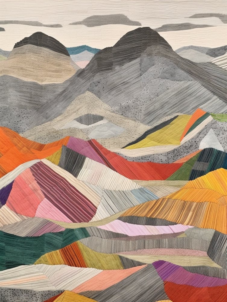 Stob Ban (Grey Corries) Scotland Colourful Mountain Illustration