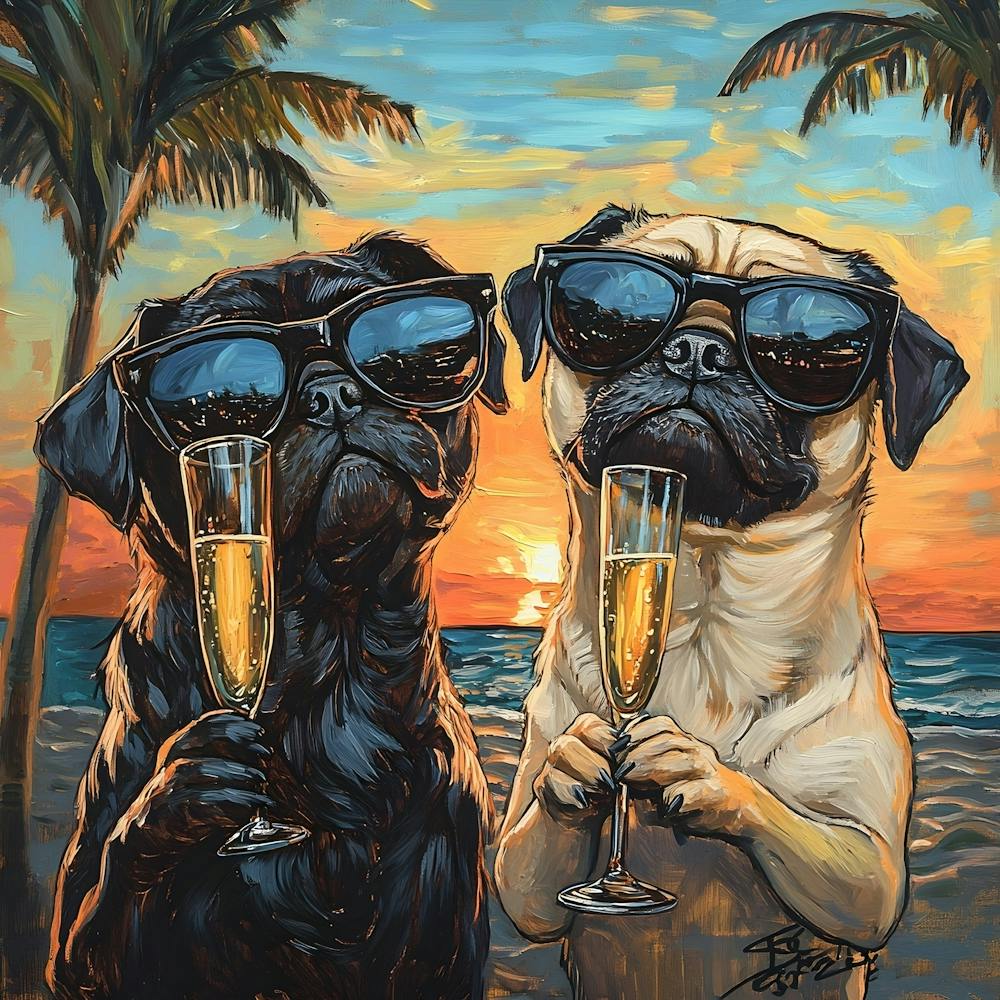 Fun Pugs At The Beach 5