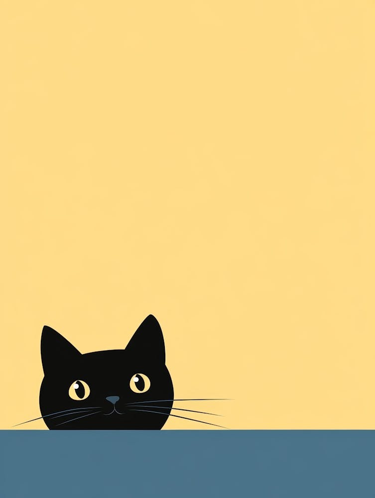 Black Cat on Yellow