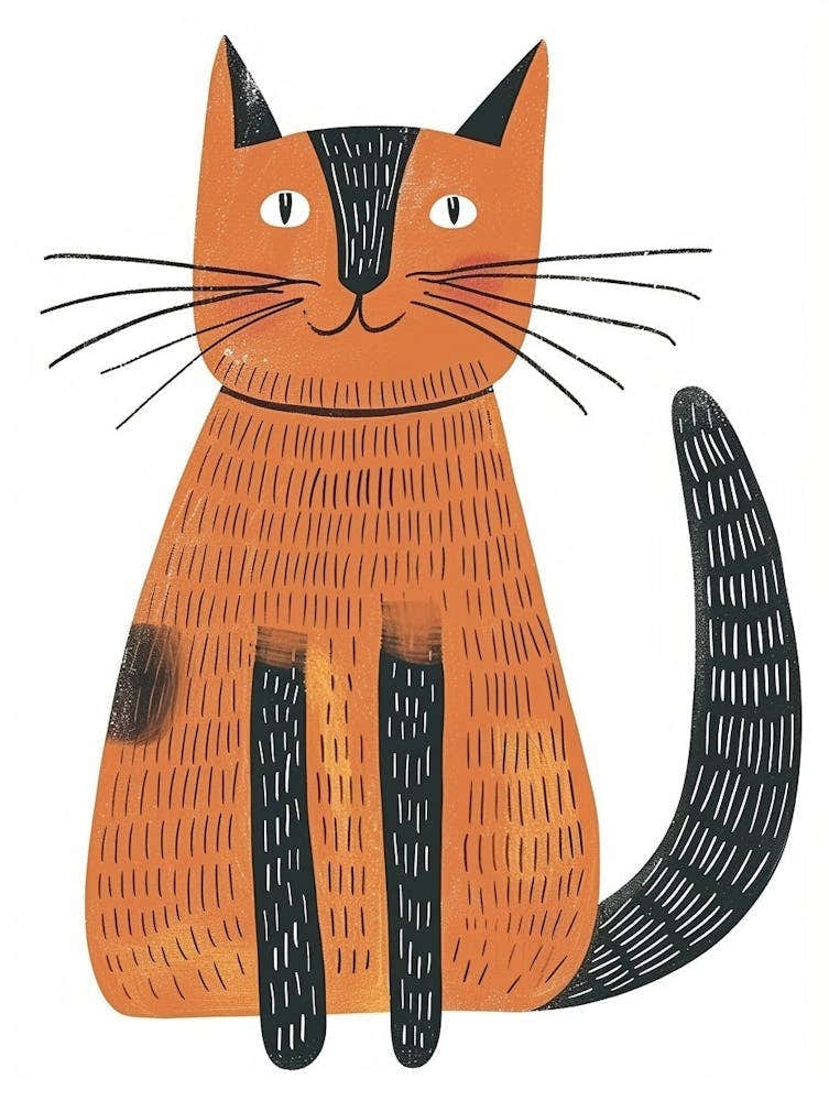 Colorpoint Shorthair Cat Clipart Illustration 2