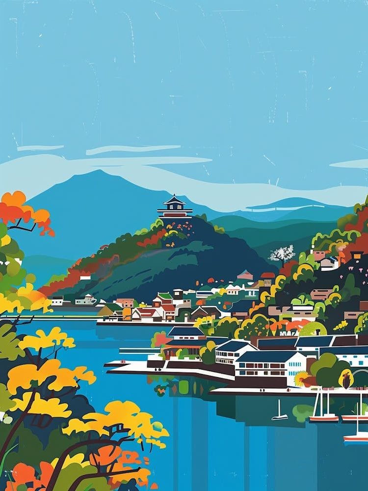 Nagasaki Japan 1 Colourful Illustration