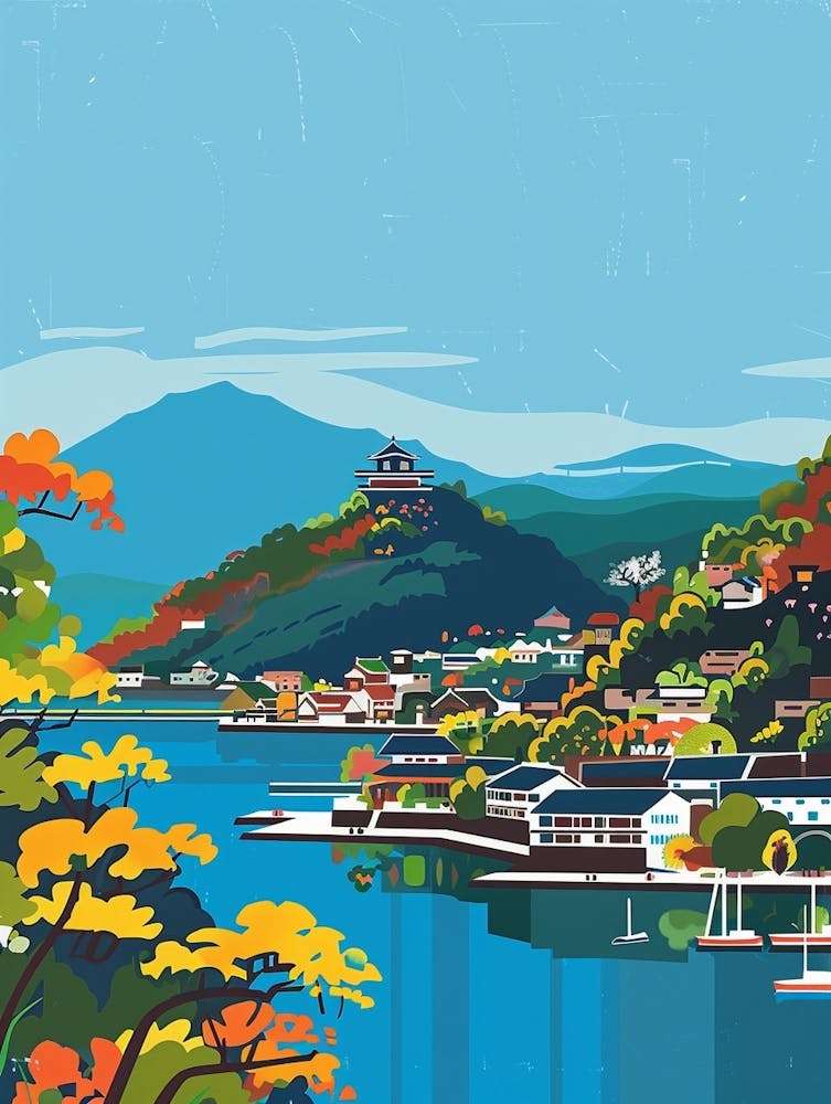 Nagasaki Japan 1 Colourful Illustration