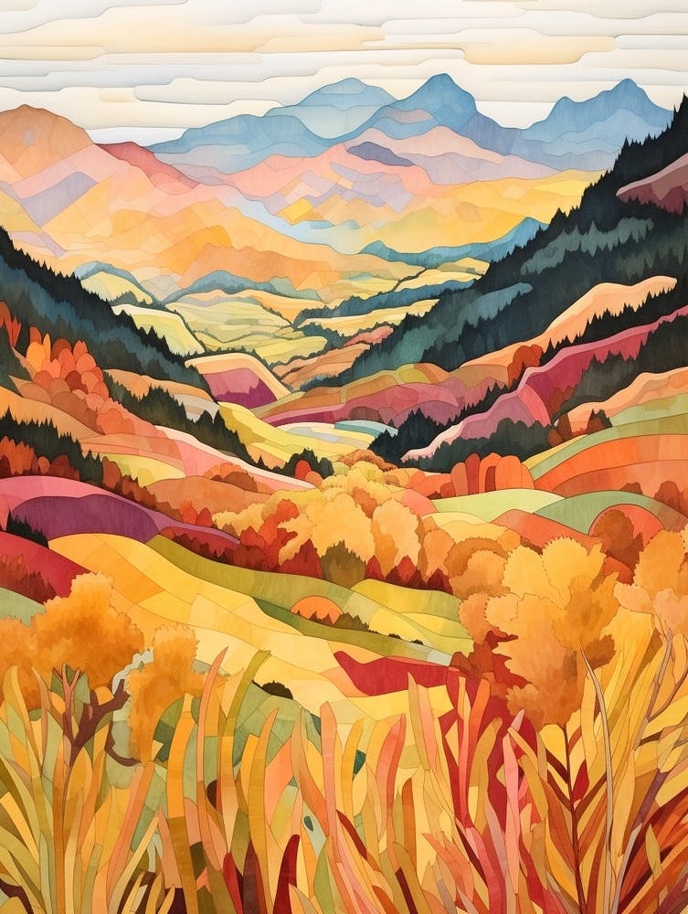 Autumn National Park Painting Berchtesgaden National Park Germany 2