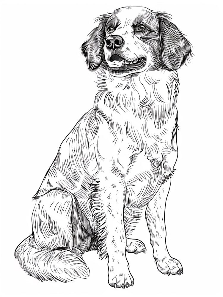 Black & White Dog Line Drawing 1