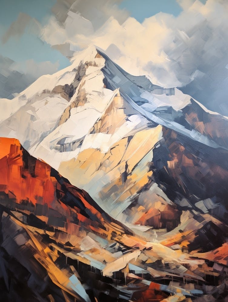 Monte Rosa Switzerland Italy 4 Mountain Painting