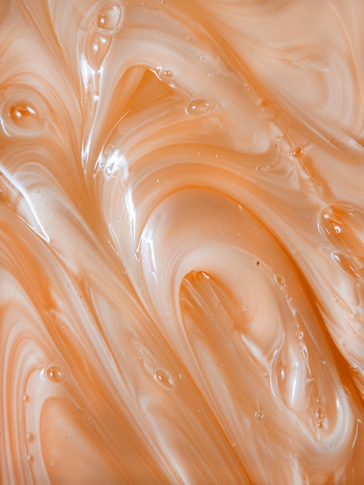 Orange And White Swirled Liquid