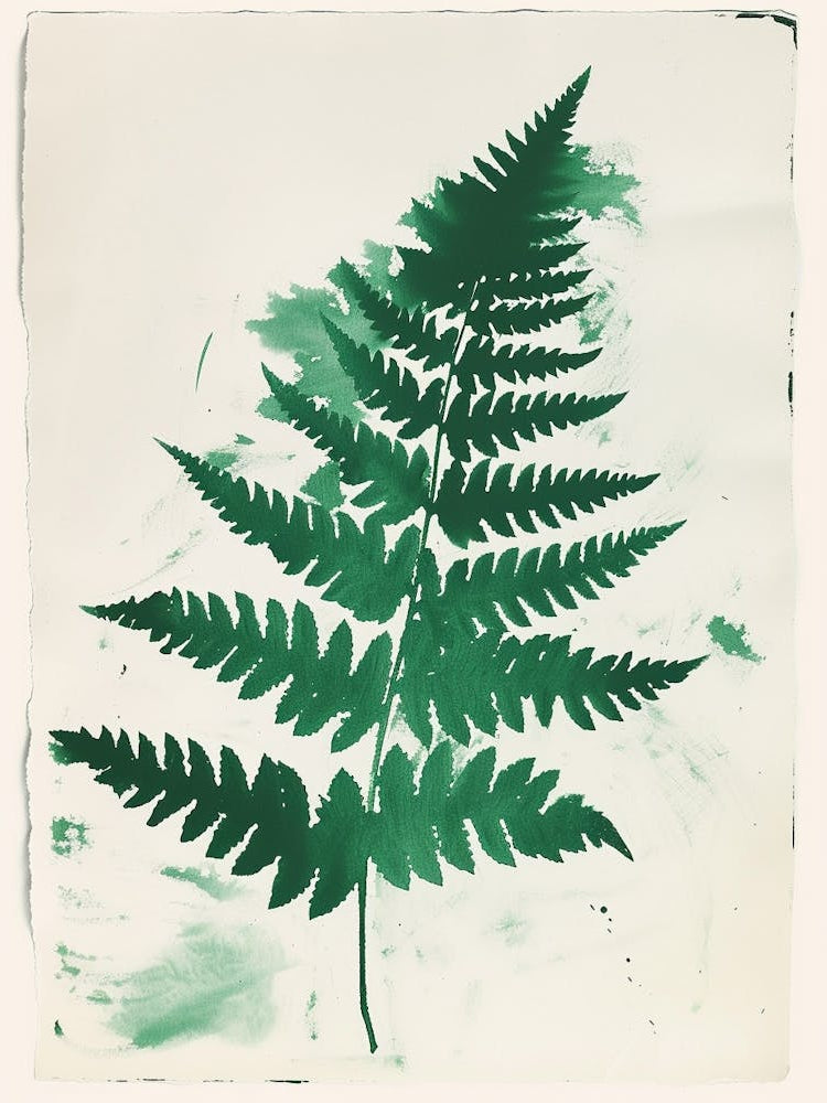Green Ink Painting Of A Button Fern 2