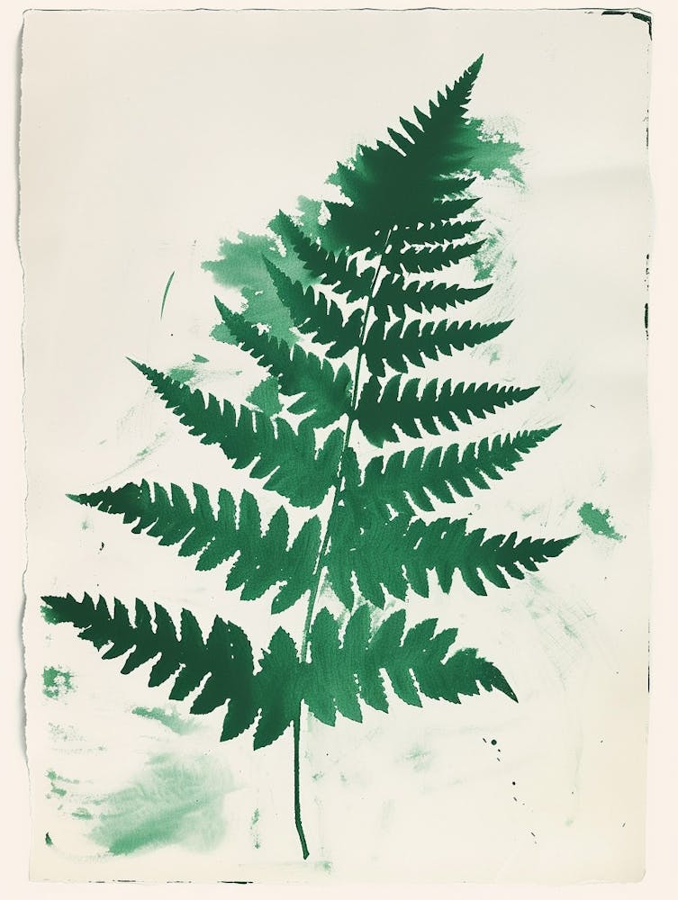 Green Ink Painting Of A Button Fern 2