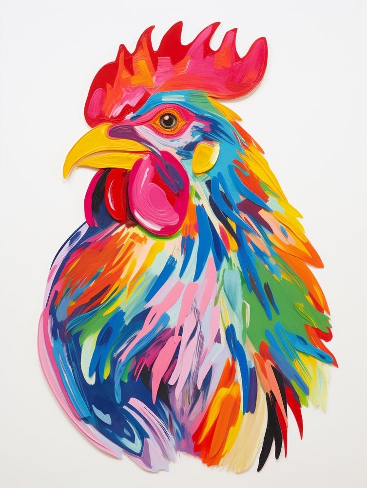 Colourful Bird Painting Chicken 2