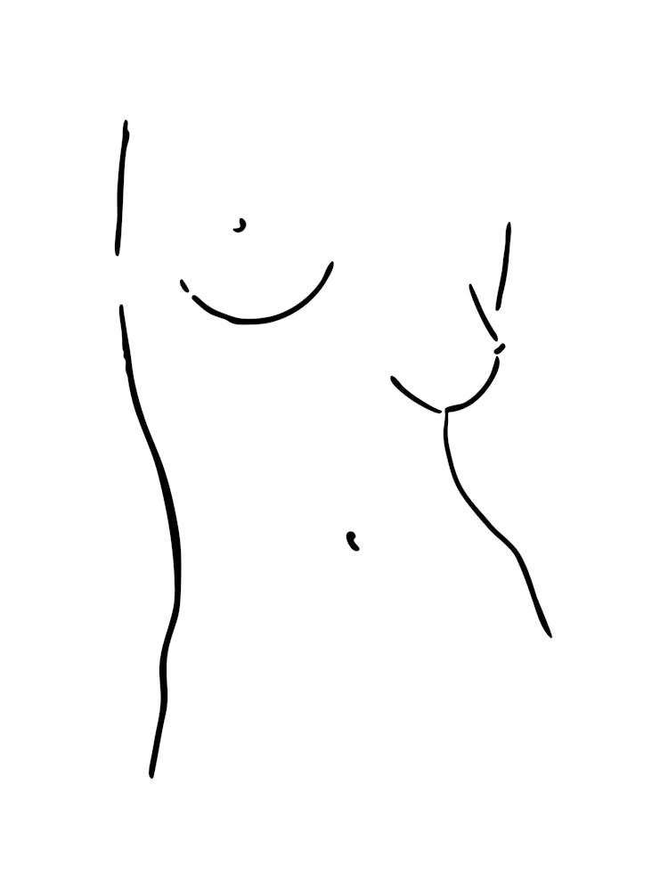 Female Body Sketch 6 Black And White