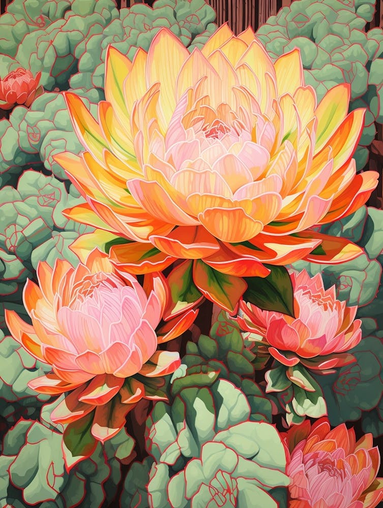 Mexican Style Cactus Illustration Acanthocalycium Cactus 7
