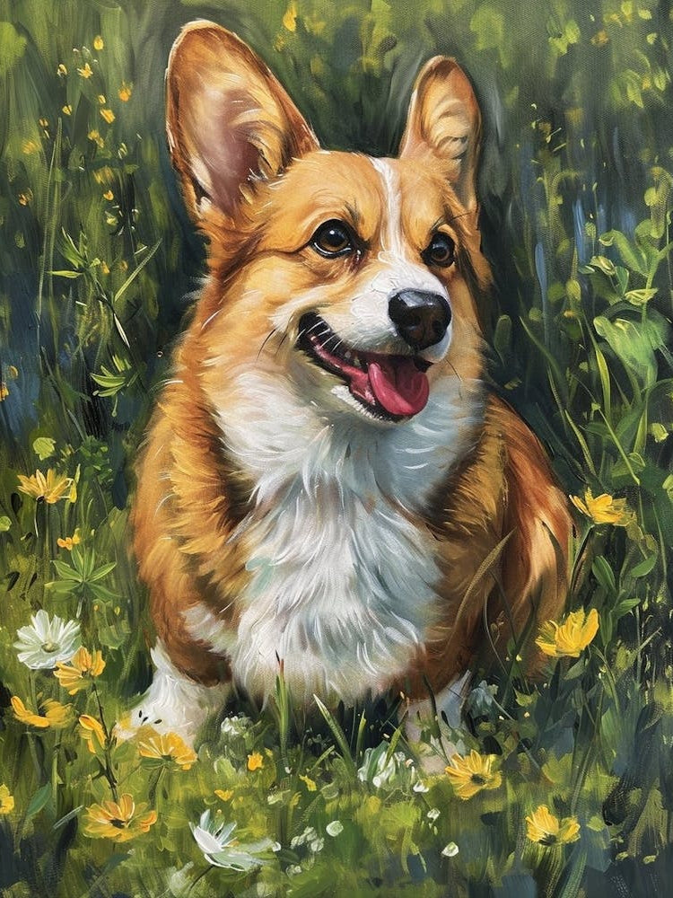 Pembroke Welsh Corgi Acrylic Painting 5