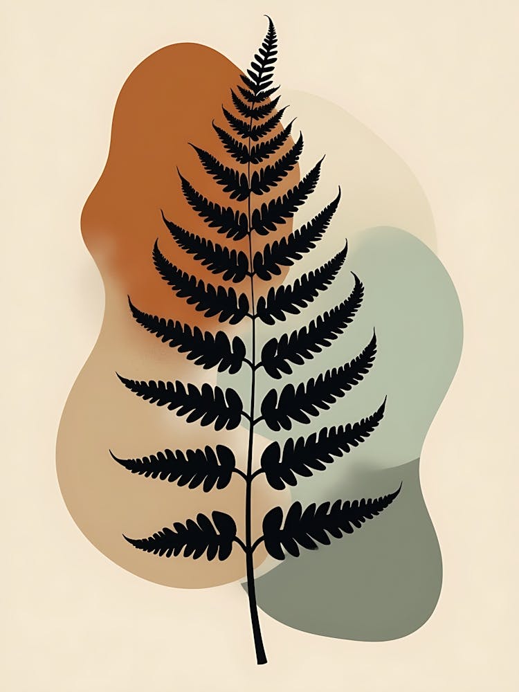 Soft Earthy Leaves on Neutral Canvas