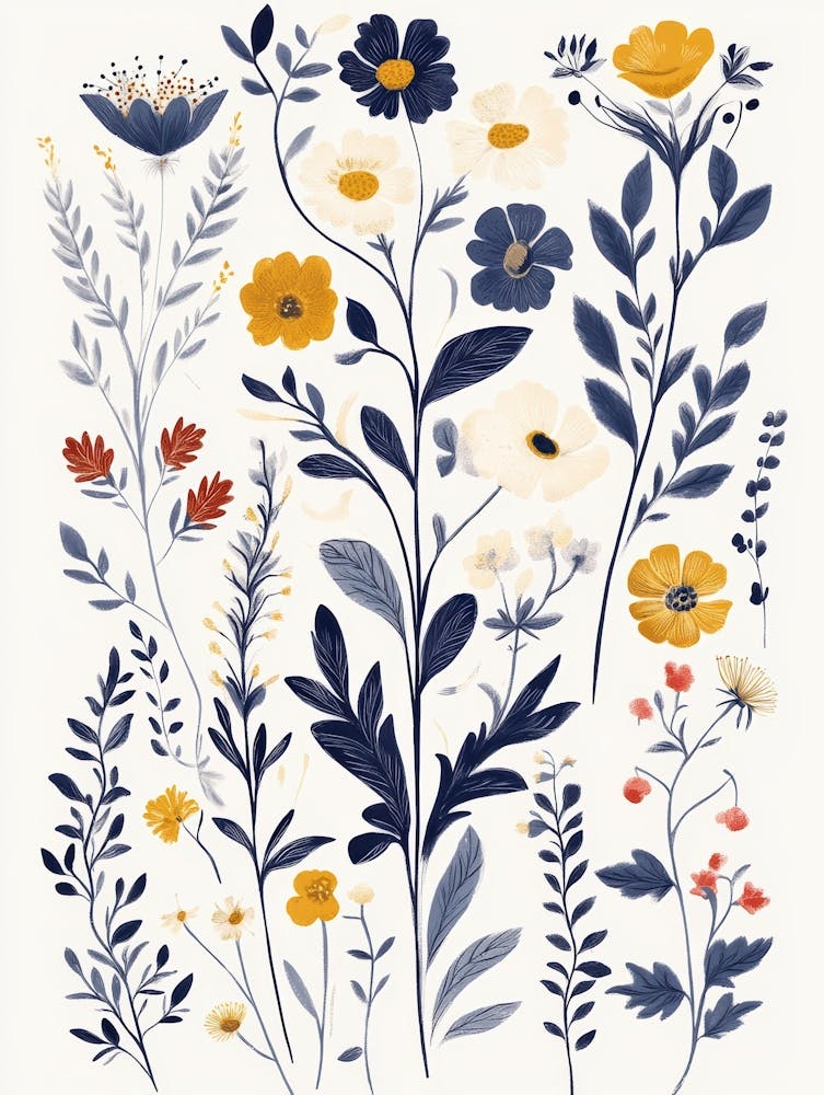 ornate flowers and plants