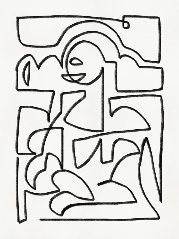 Abstract Chalk Line Art