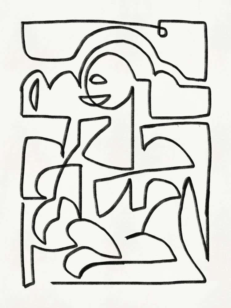 Abstract Chalk Line Art