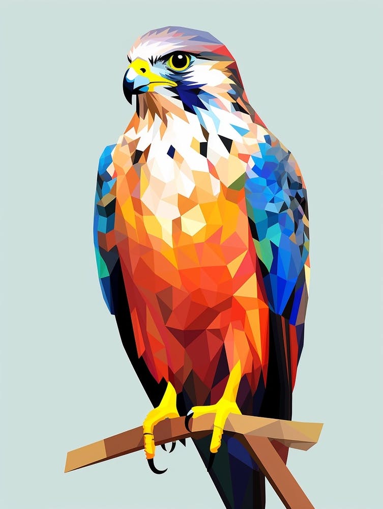 Farbenfroher Geometrischer Vogel Falcon 5