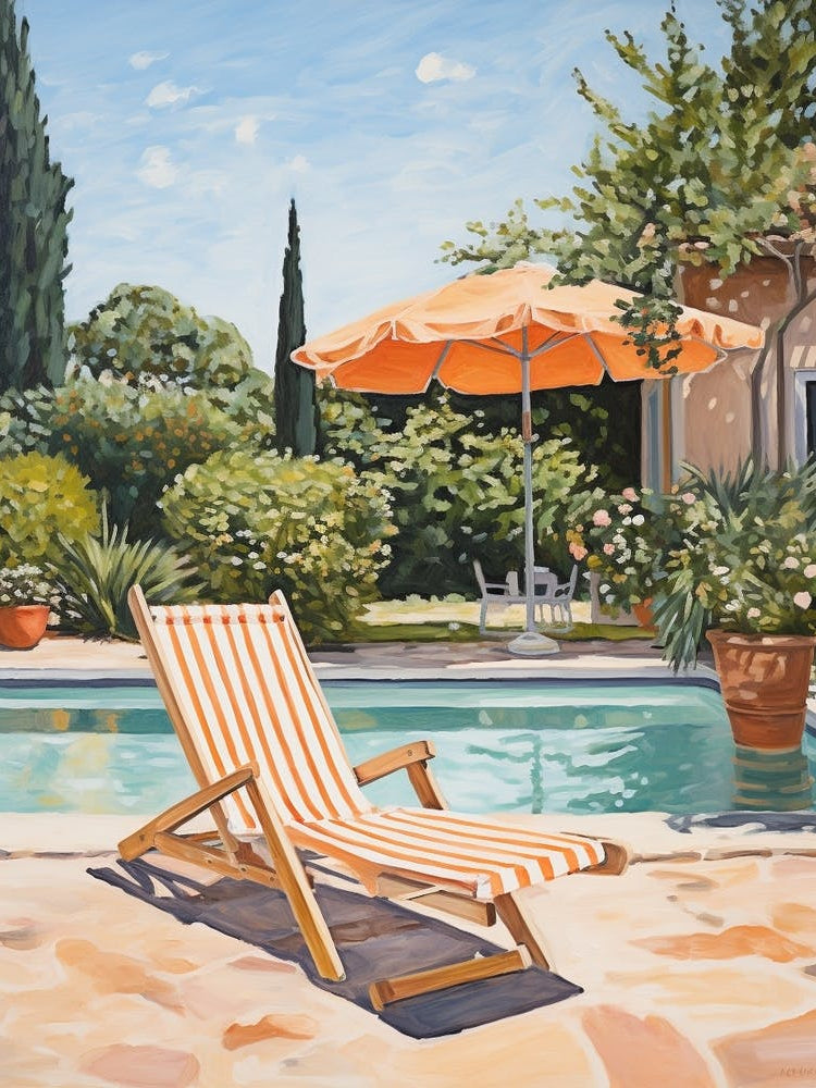 Sun Lounger By The Pool In Athens Greece