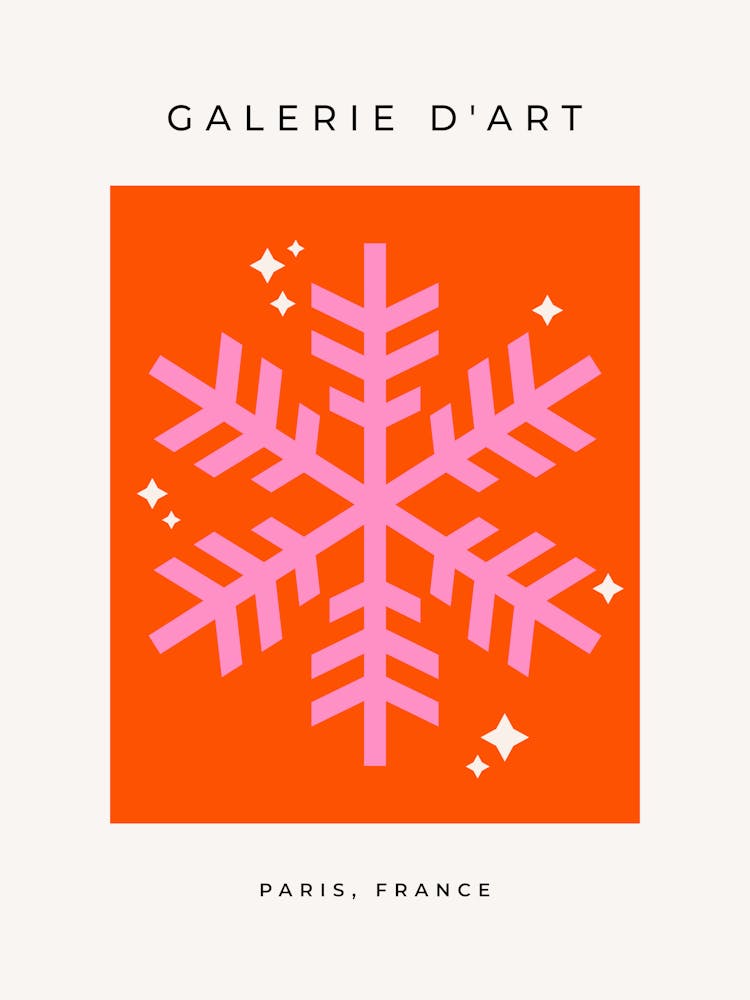 Snowflake Orange And Pink