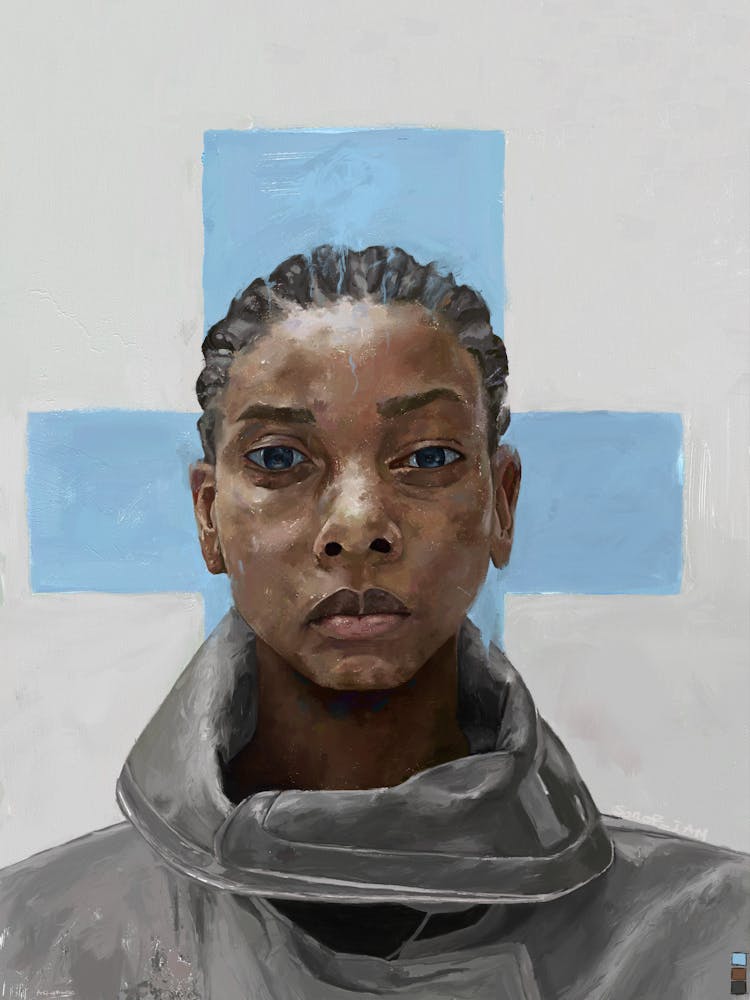 Daughter of Zion - Abstract, Digital Christian Art, Cross,