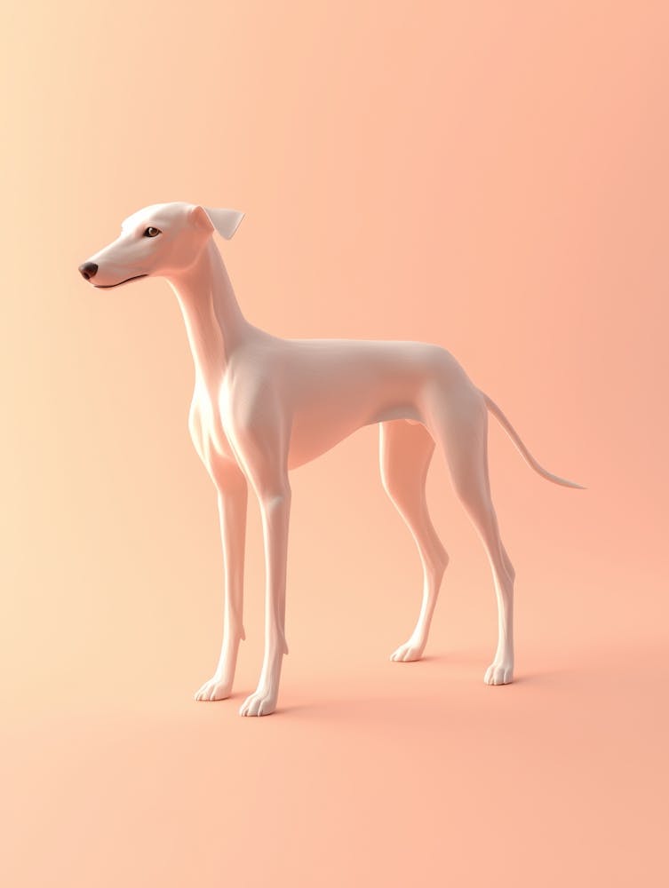 Greyhound Dog. Generated with AI.