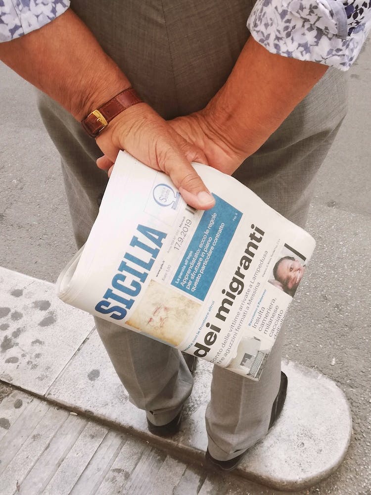 Sicily Newspaper Close up Italy