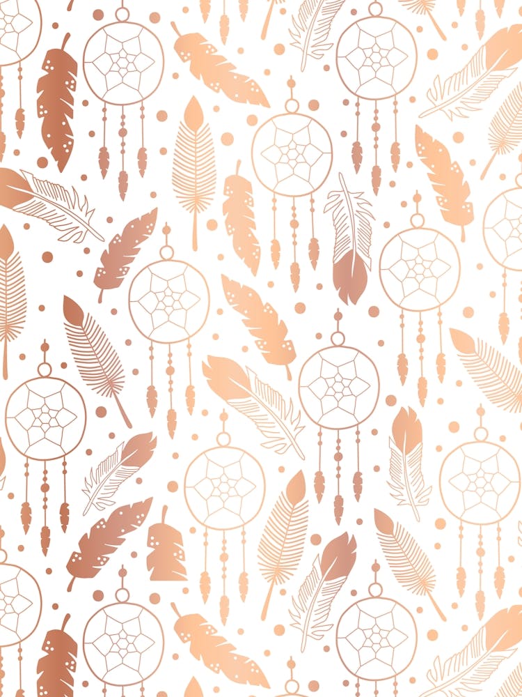 Western Faux Copper Metallic Gradient Dreamcatchers and Feathers
