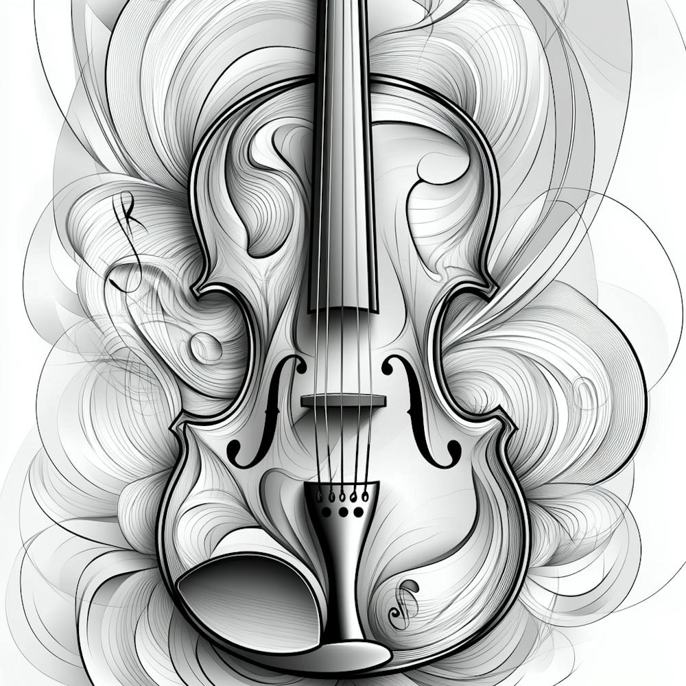 Violin Drawing Art Print by AI & Designs by Nina – Fy!