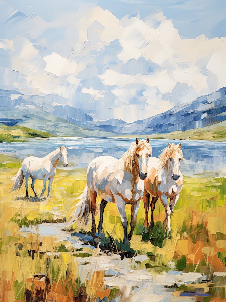 Horses Painting In Lake District, New Zealand 2