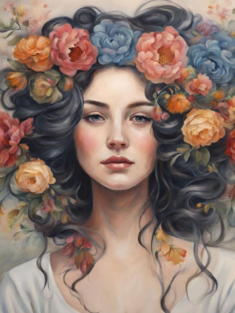 Girl With Flowers in her hair