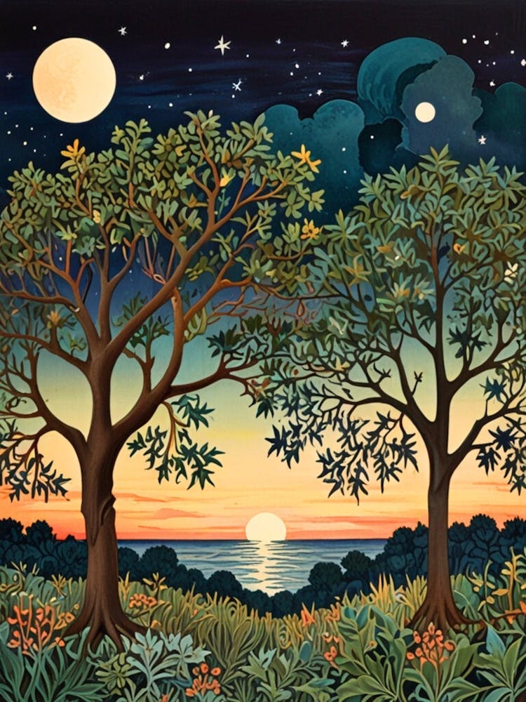 William Morris Sunset Over The Ocean