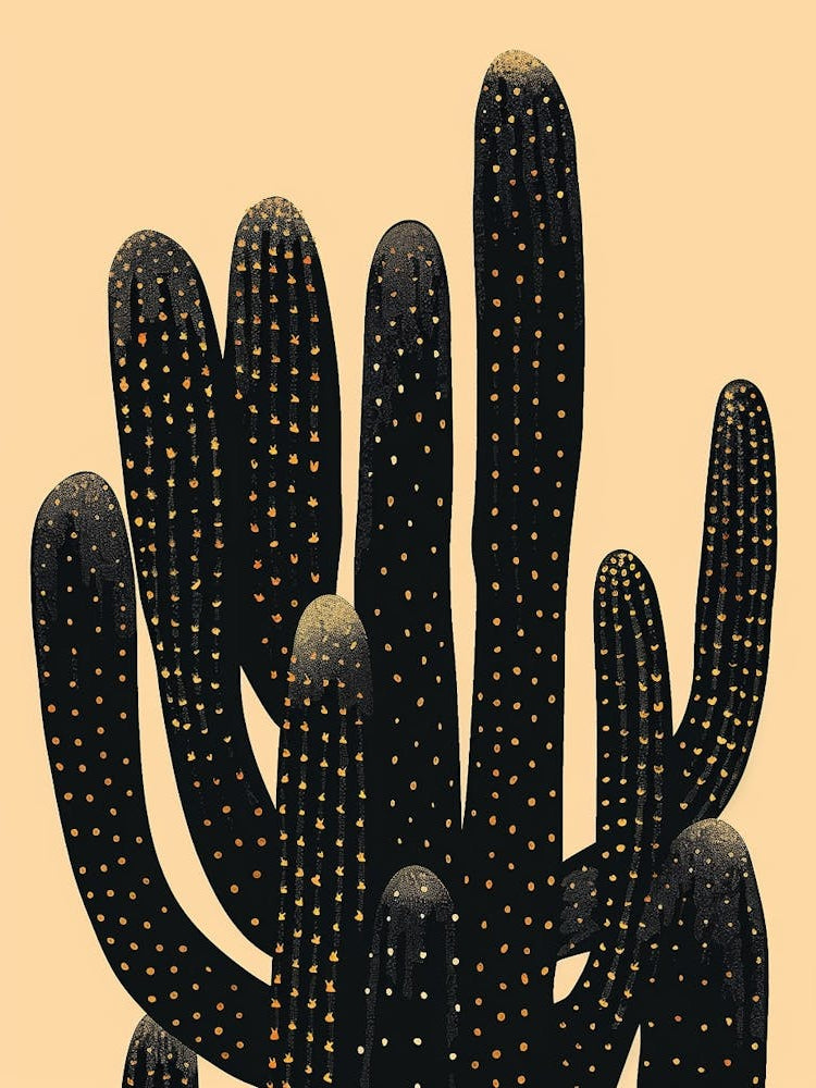 Organ Pipe Cactus Minimalist Abstract Illustration 2